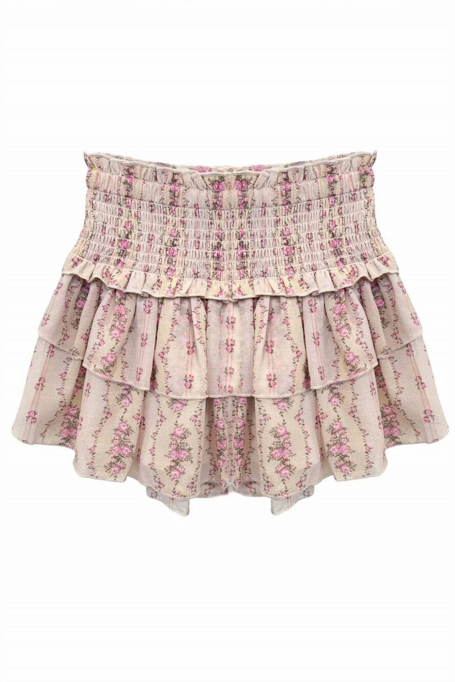 NEW KATIE J NYC girls cottage stripe bianca skirt in light pink
